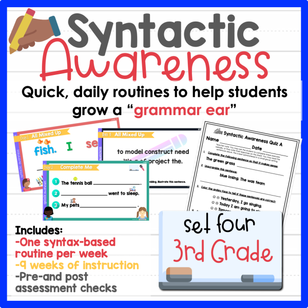 3rd Grade Syntactic Awareness Set 4