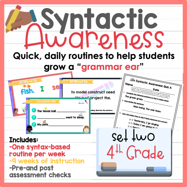 4th Grade Syntactic Awareness Set 2