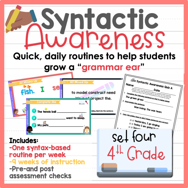 4th Grade Syntactic Awareness Set 4