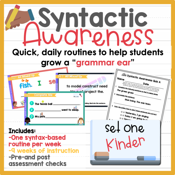 Kindergarten Syntactic Awareness Set 1