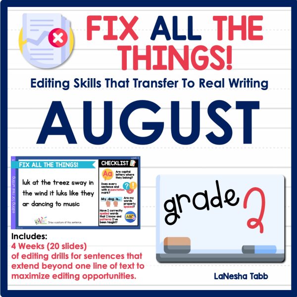 2nd Grade Editing Practice August