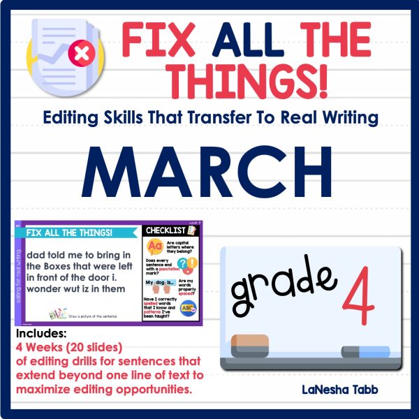 4th Grade Editing Practice March