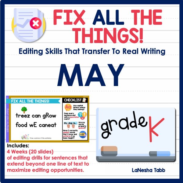 Kindergarten Editing Practice May
