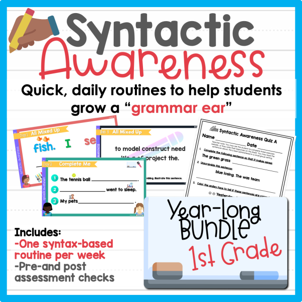 1st Grade SYNTACTIC AWARENESS Bundle